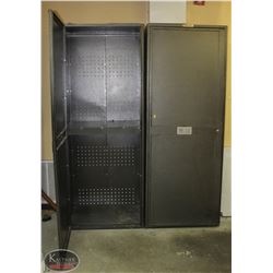 LOT OF 2 BLACK METAL STORAGE LOCKERS