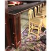 Image 1 : 16 FOOT TRIPLE PEDESTAL WOOD STAND-UP BAR TABLE