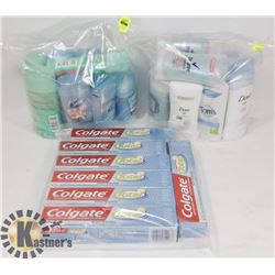 LARGE FLAT OF ASSORTED DEODORANT AND COLGATE