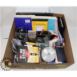 LARGE BOX OF OFFICE SUPPLIES INCL. FIX ME