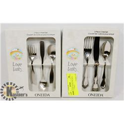 PAIR OF NEW ONEIDA 3PC SETS 1 INFANT, 1 CHILD