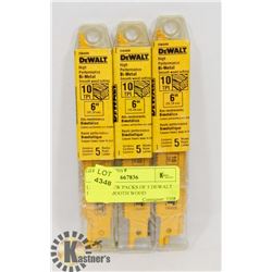 LOT OF 3 NEW PACKS OF 5 DEWALT DW 4806 SMOOTH WOOD