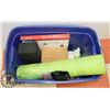Image 1 : TOTE (NO LID) OF ASSORTED WORK OUT GEAR