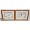 Image 1 : PAIR OF NEEDLE POINT CAT CHRISTMAS FRAMED ART