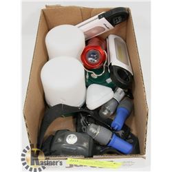 LOT OF EDDIE BAUER LED HEAD LIGHTS AND MULTIFUNCTION