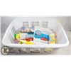 Image 1 : PLASTIC HAMPER FULL OF CLEANING SUPPLIES