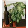 Image 1 : SILK PLANT AND 2 WICKER VASES.