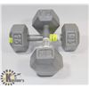 Image 1 : TWO 15LB DUMBBELLS