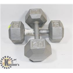 TWO 20LB DUMBBELLS