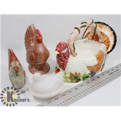 FOUR FOWL COLLECTION.