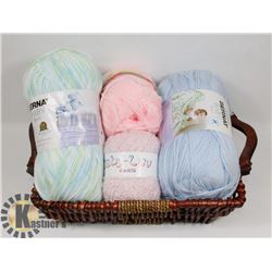 BASKET OF BABY WOOL.