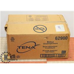BOX OF TENA BELTED UNDERGARMENTS 4 PACKS OF 30