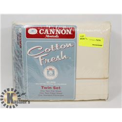 CANNON COTTON FRESH TWIN SHEET SET