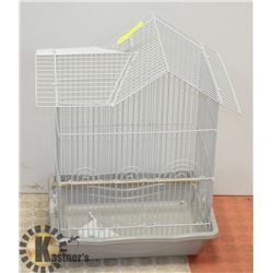 WHITE BIRD CAGE (18.5"H X 12.5"L X 9"W) -