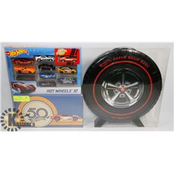 HOT WHEELS 50TH ANNIVERSARY CASE WITH CARS.