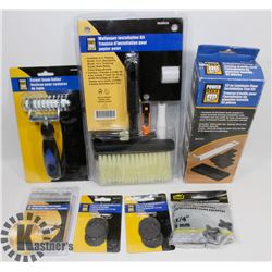 BOX OF NEW DYI TOOLS INCLUDES WALL PAPER INSTALL