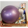Image 1 : LARGE BOX W/2 EXERCISE BALLS, 5 DIFFERENT