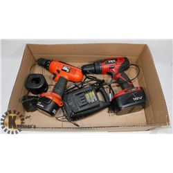 BOX W/ 18 VOLT SKIL CORDLESS DRILL, CHARGER &