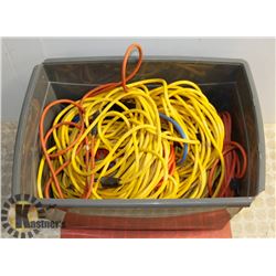 TOTE OF EXTENSION CORDS