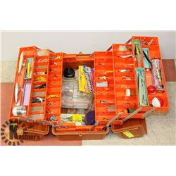 FLAMBEAU ADVENTURER TACKLE BOX FULL OF TACKLE