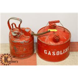 PAIR OF RED GAS CANS
