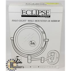 WALL MOUNT LIGHTED VANITY MIRROR 5X ECLIPSE