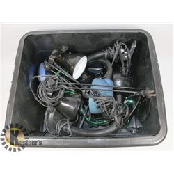 PLASTIC BIN OF LAMPS