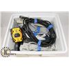 PLASTIC BIN OF SURGE PROTECTORS