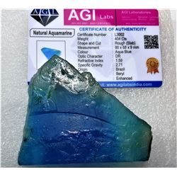 3) ROUGH SLAB AQUAMARINE 404 CTS