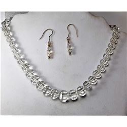 13)  CLEAR CRYSTAL 16" NECKLACE