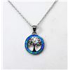 Image 1 : 7)  BLUE LAB CREATED FIRE OPAL TREE OF LIFE