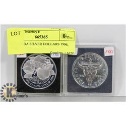 2 CANADA SILVER DOLLARS 1996, 1982
