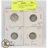 Image 1 : LOT OF 4 CANADA  DIMES 1931, 1934, 1930,1933