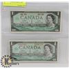 Image 1 : LOT OF 2 CANADA $1 BILLS, 1967 1967 NO S/N