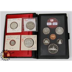 LOT OF ASSORTED CANADA COINS, 1983 COINS SET-