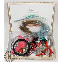 BOX  OF COSTUME JEWELLERY