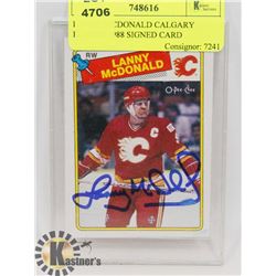 LANNY MCDONALD CALGARY FLAMES 1988 SIGNED CARD