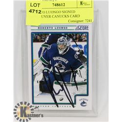 ROBERTO LUONGO SIGNED VANCOUVER CANUCKS CARD