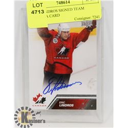 ERIC LINDROS SIGNED TEAM CANADA CARD