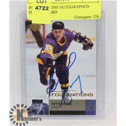 BUTCH GORING AUTOGRAPHED HOCKEY CARD