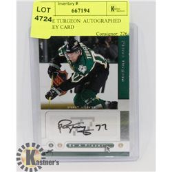 PIERRE TURGEON  AUTOGRAPHED HOCKEY CARD