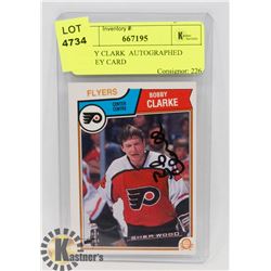 BOBBY CLARK  AUTOGRAPHED HOCKEY CARD
