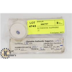 GENUINE AUTHENTIC SAPPHIRE CUBIC .60CT
