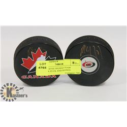 PAUL COFFEE SIGNED TEAM CANADA PUCK AND SIGNED