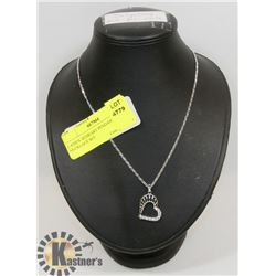LADIES 3D HEART PENDANT AND NECKLACE SET