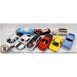 FLAT OF 1/24 SCALE DIE CAST CARS AND TRUCKS