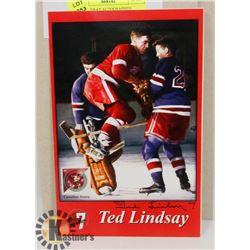 TED LINDSAY AUTOGRAPHED CANADA POST INFO  FLYER