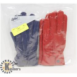 2PK LADIES LEATHER GLOVES SMALL.
