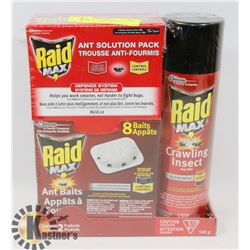 NEW RAID ABT BAITS & A CAN OF CRAWLING INSECT BUG