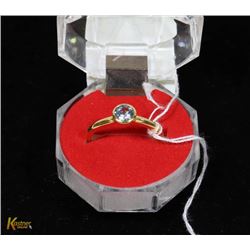 #219-GENUINE BLUE TOPAZ GEMSTONE RING SIZE 8